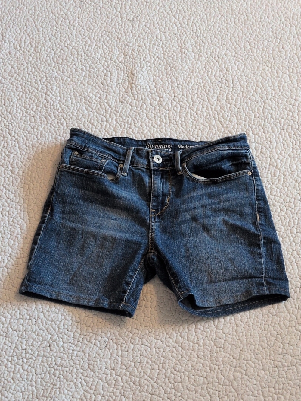 Levi's Signature Modern Stretch Acid Washed Distressed Denim Shorts Retro Summer - Picture 1 of 10